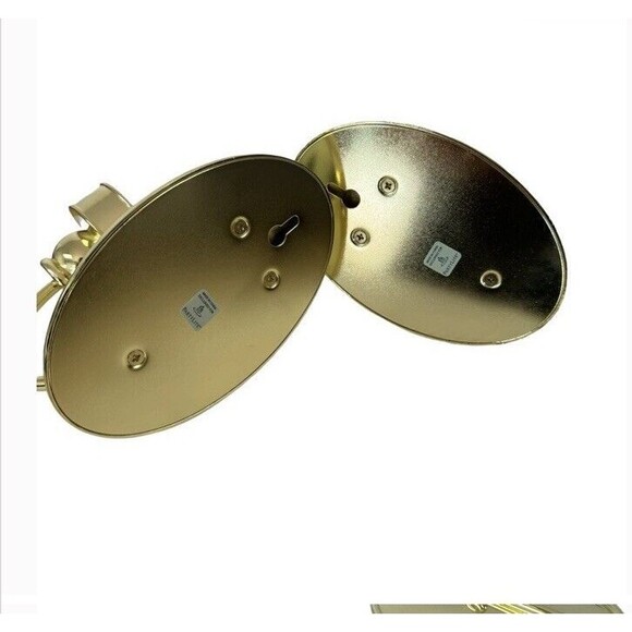 Partylite Gold Oval Mirror Finish Candle Holder Wall Sconces 6" Shiny Glam 2 NEW - Picture 5 of 8